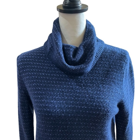 Lands End Cowlneck Sweater Women’s XS Navy Blue Turtleneck Pullover Classic Cozy - Picture 2 of 8